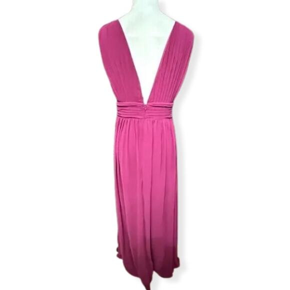 Love By Design Georgette Maxi Dress Plunge V Neck Sleeveless Purple W Large NWT - Picture 5 of 8